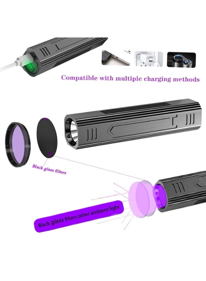 مصابيح UV المحمولة من وود 365 نانومتر للكشف عن الفطريات على القطط والكلاب، مصباح UV أسود للكشف عن بول الحيوانات الأليفة، لتحليل البشرة وفحص بعوضات السرير. - Image 4